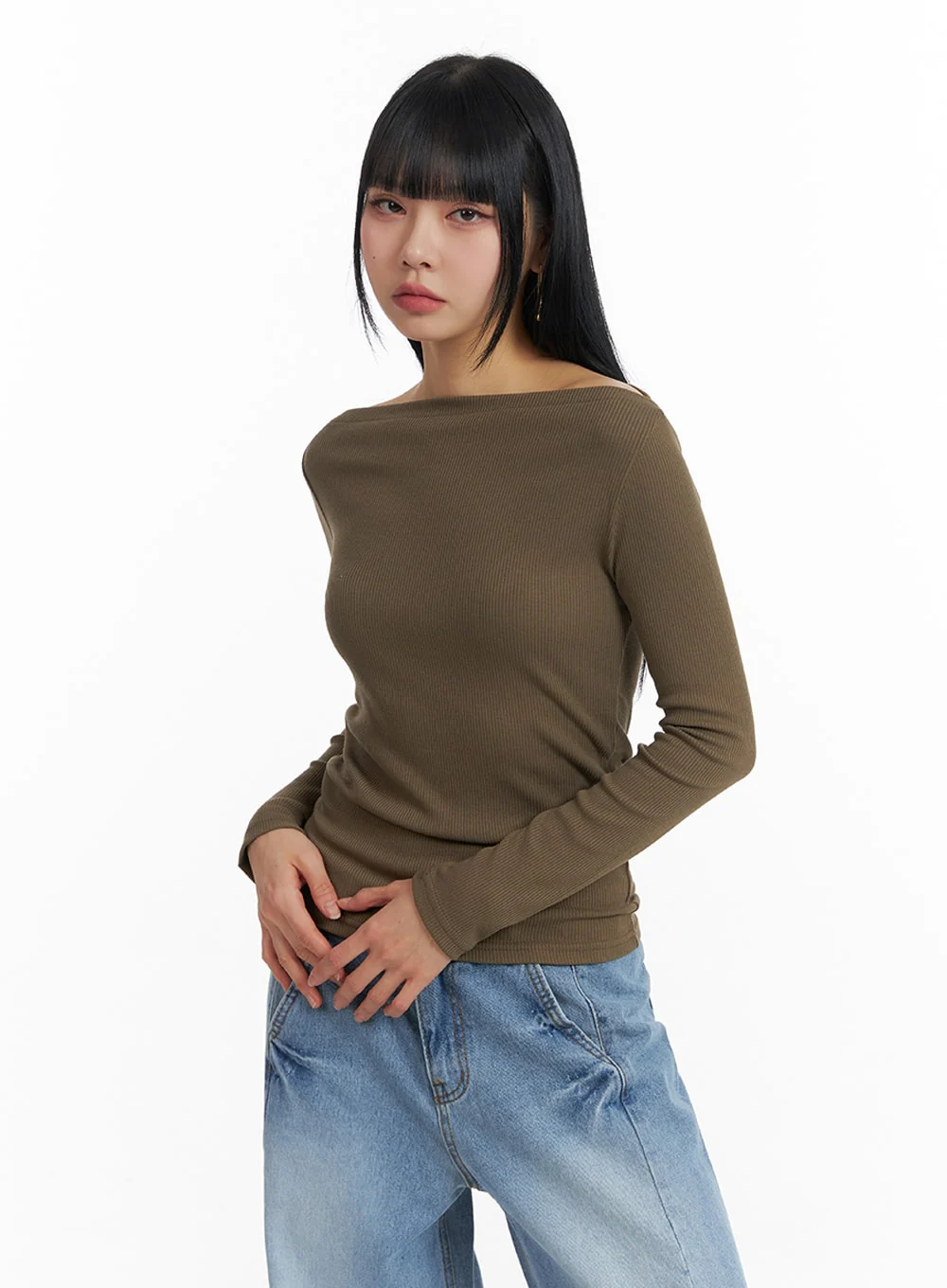 Solid Long Sleeve Top IM414 - Image 4