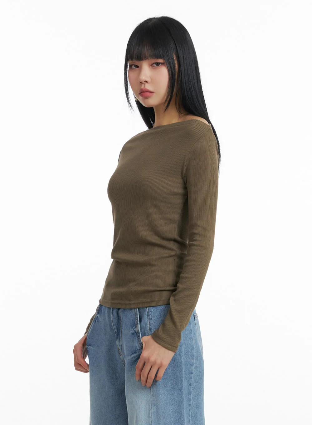 Solid Long Sleeve Top IM414 - Image 5
