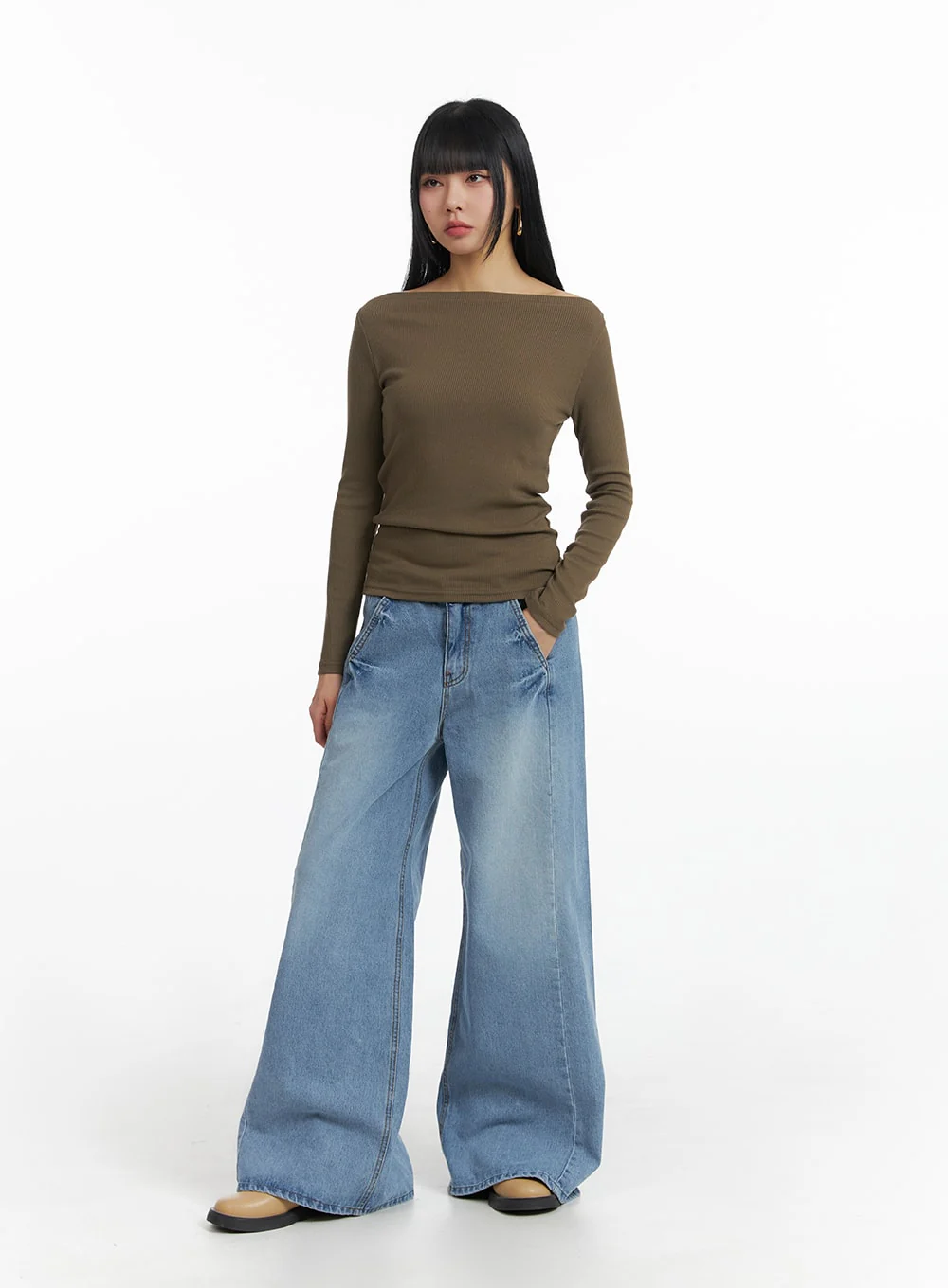 Solid Long Sleeve Top IM414 - Image 6