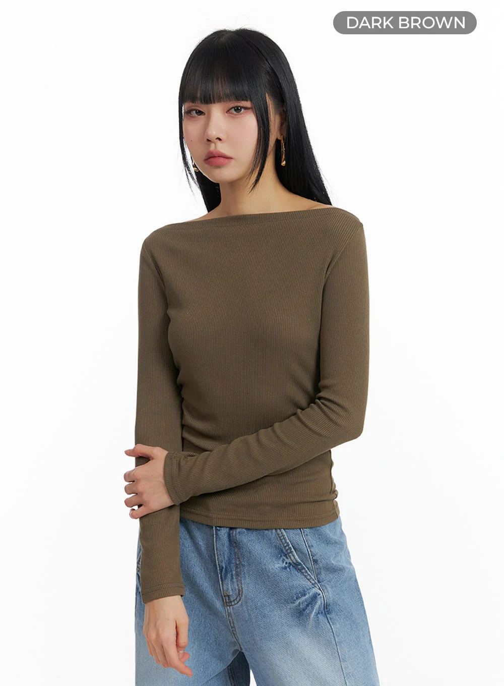 Solid Long Sleeve Top IM414 - Image 8