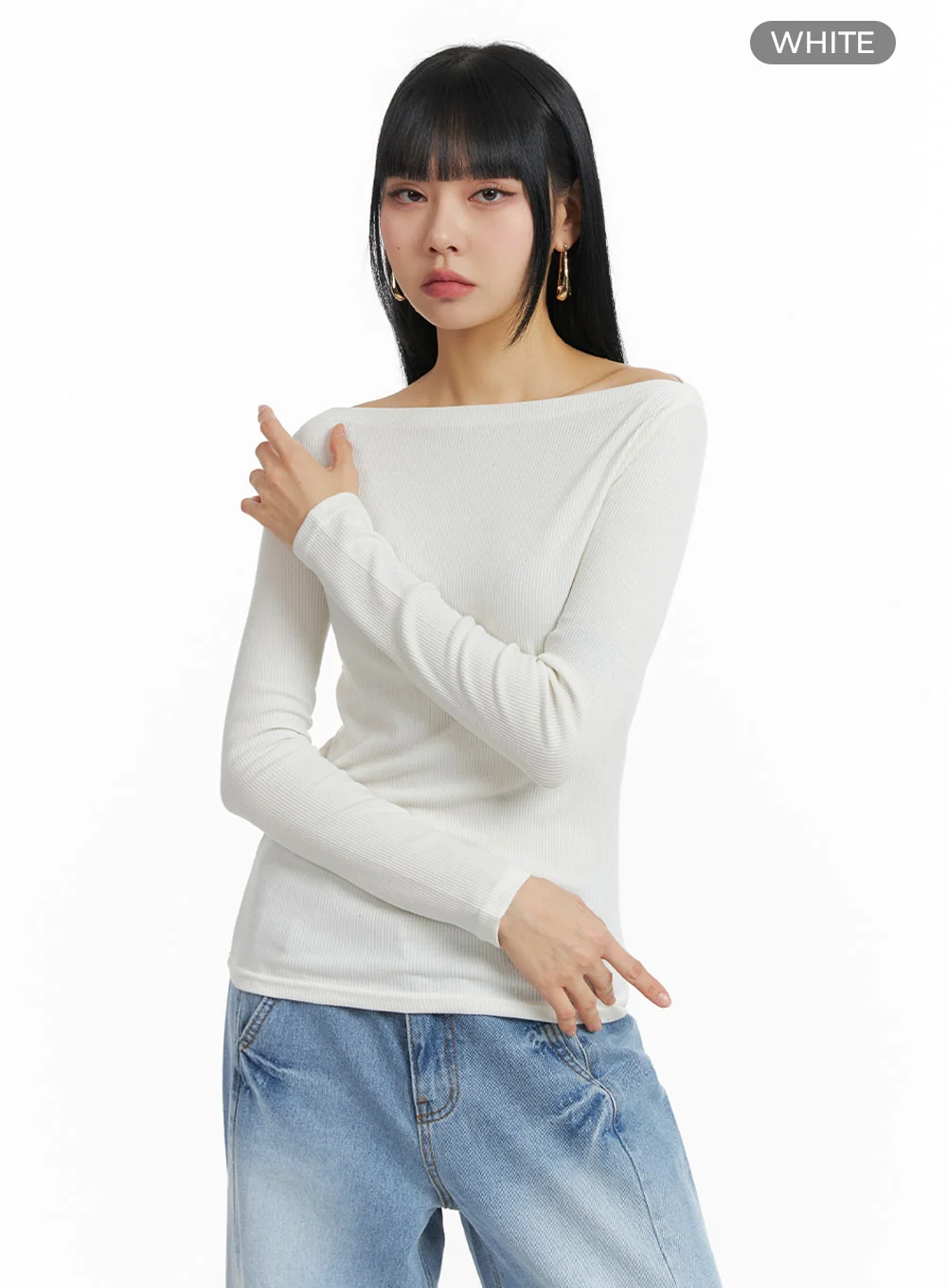 Solid Long Sleeve Top IM414 - Image 9