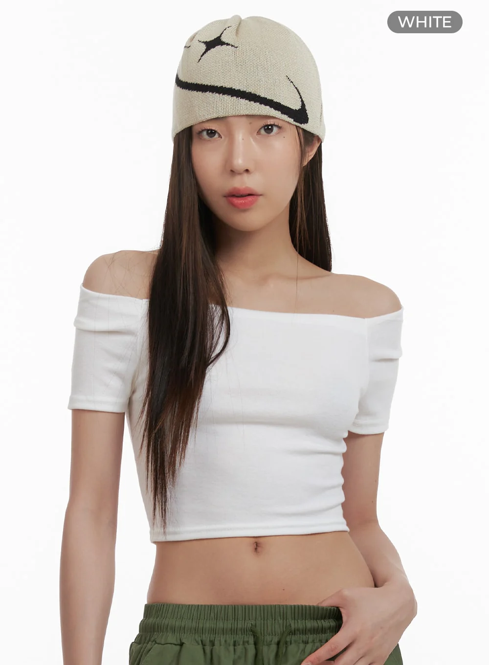 Solid Off Shoulder Crop Top OA429 - Image 6