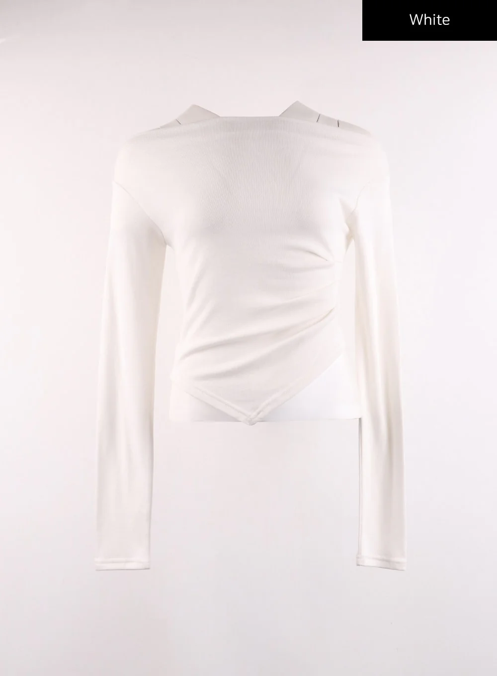 Solid Off-Shoulder Long Sleeve Top IJ430 - Image 7