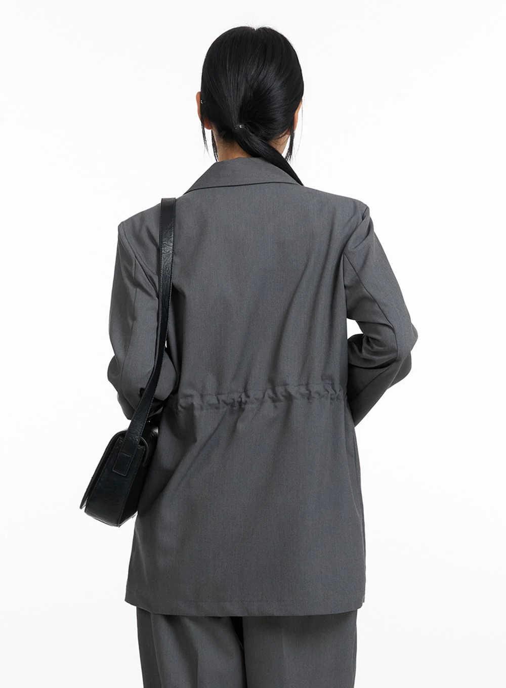 Solid Oversized Waist String Blazer Jacket IM414 - Image 7