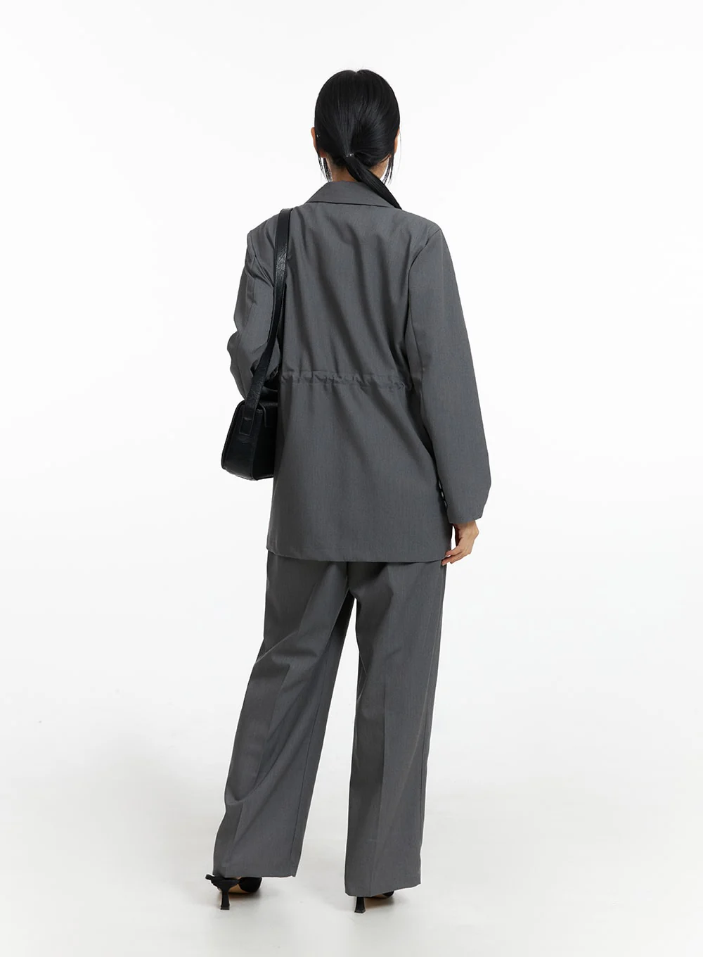 Solid Oversized Waist String Blazer Jacket IM414 - Image 8