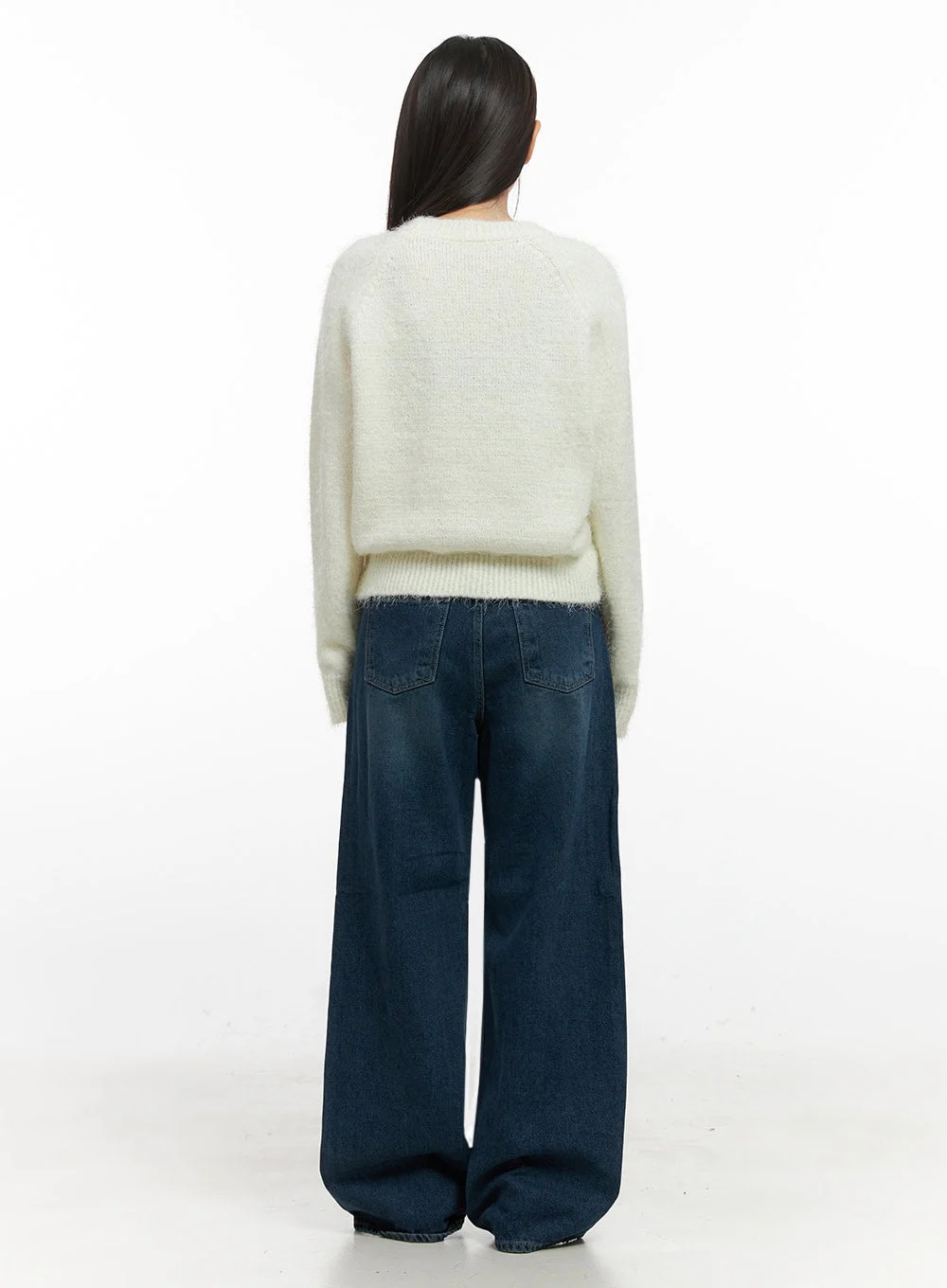 Solid Round Neck Knit Top IN415 - Image 11
