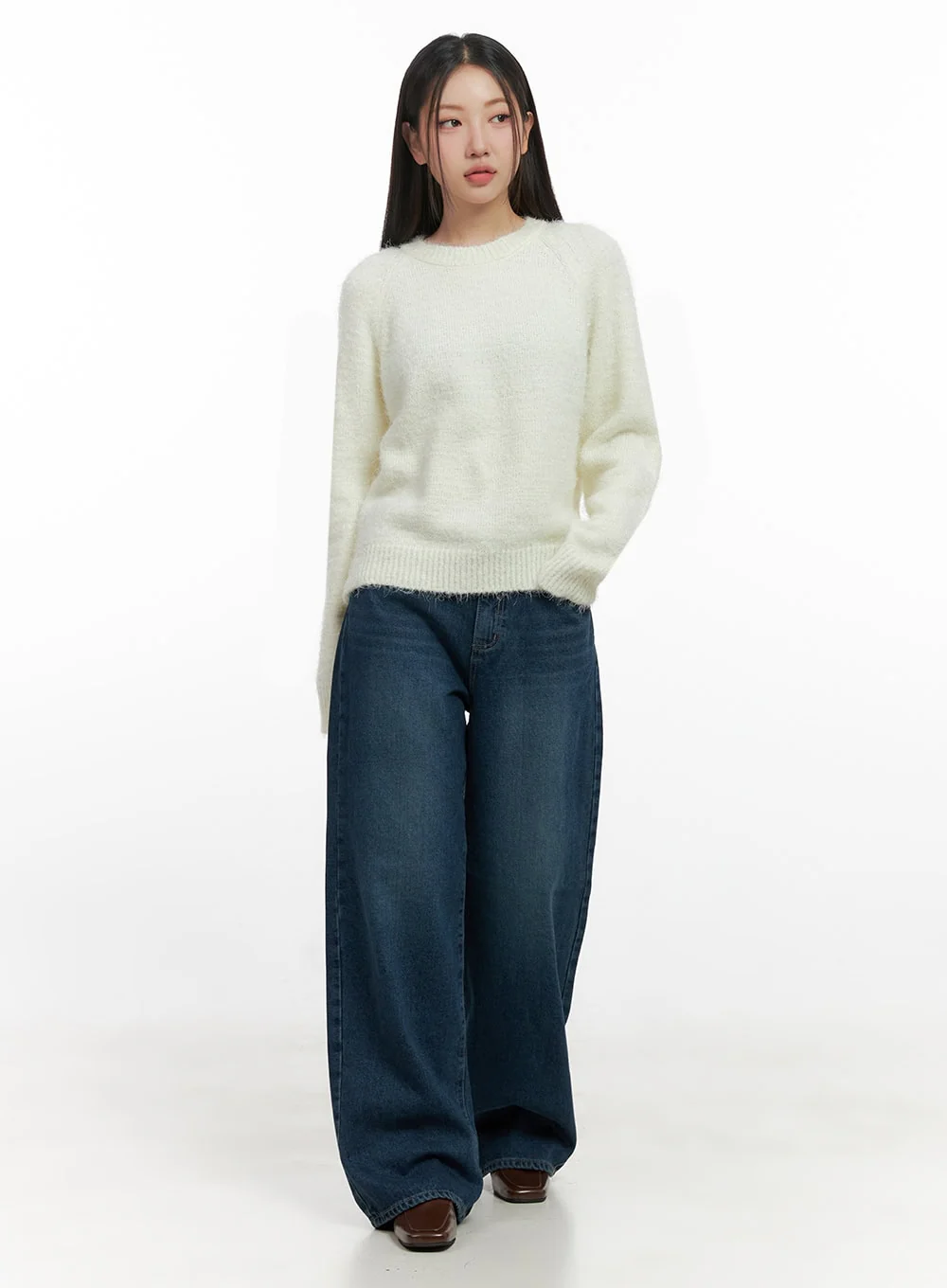Solid Round Neck Knit Top IN415 - Image 12