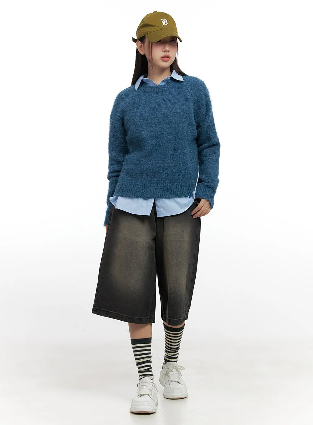 Solid Round Neck Knit Top IN415 - Image 16