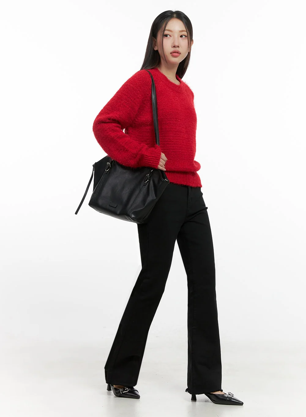 Solid Round Neck Knit Top IN415 - Image 6