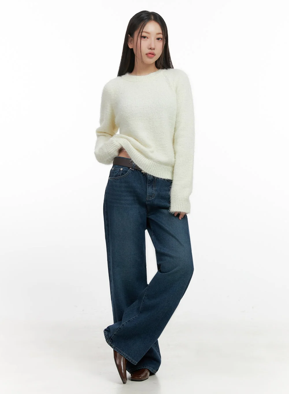 Solid Round Neck Knit Top IN415 - Image 9