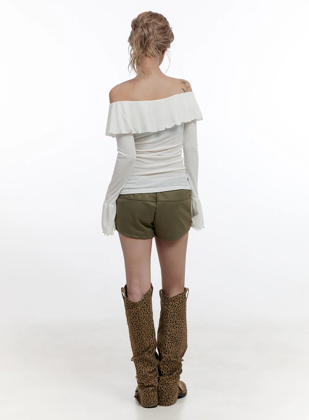 Solid Stretch Suede Shorts CN422 - Image 6