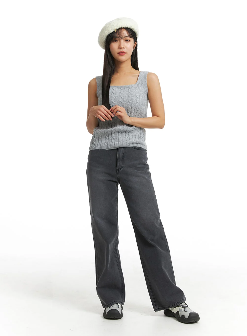 Solid Texture Knitted Tank Top OJ405 - Image 3