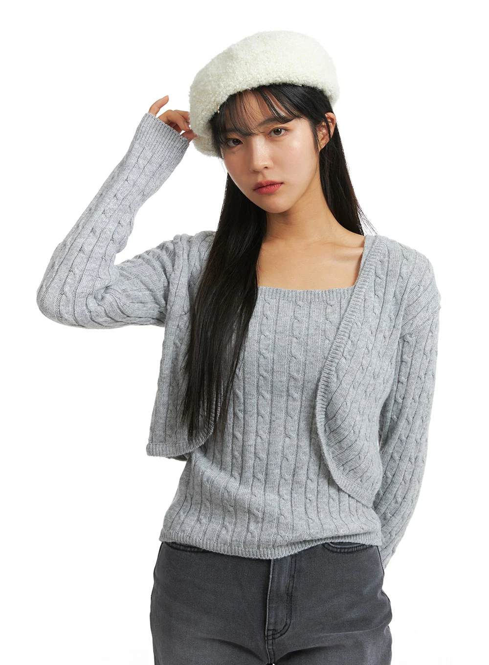 Solid Texture Knitted Tank Top OJ405 - Image 6