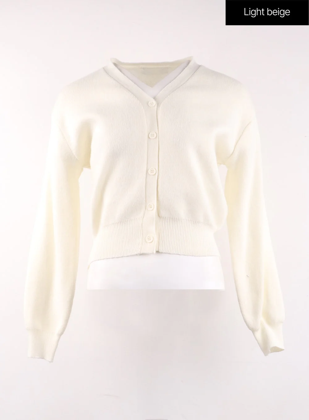 Solid V-Neck Buttoned Cardigan OF406 - Image 7