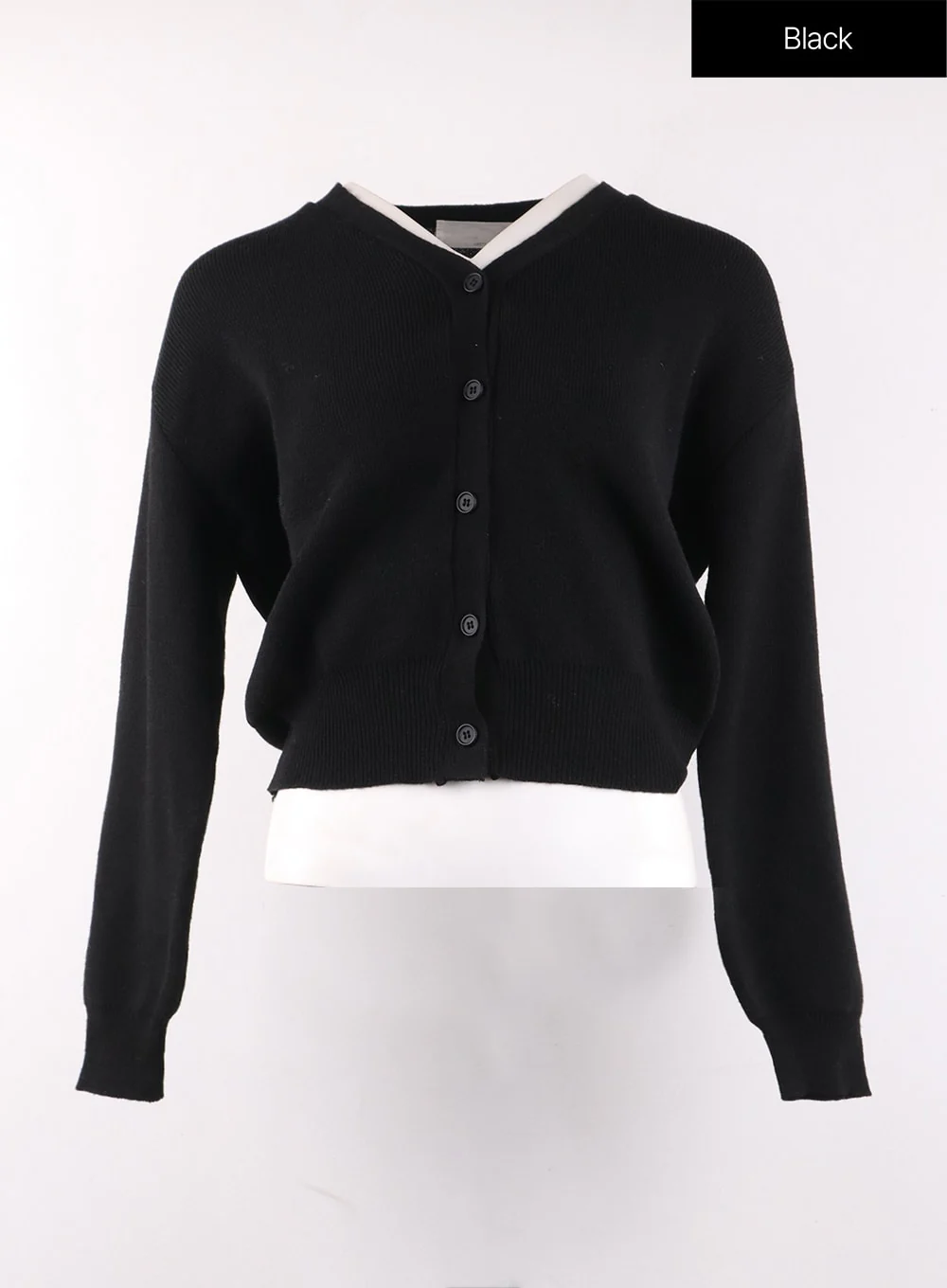 Solid V-Neck Buttoned Cardigan OF406 - Image 9