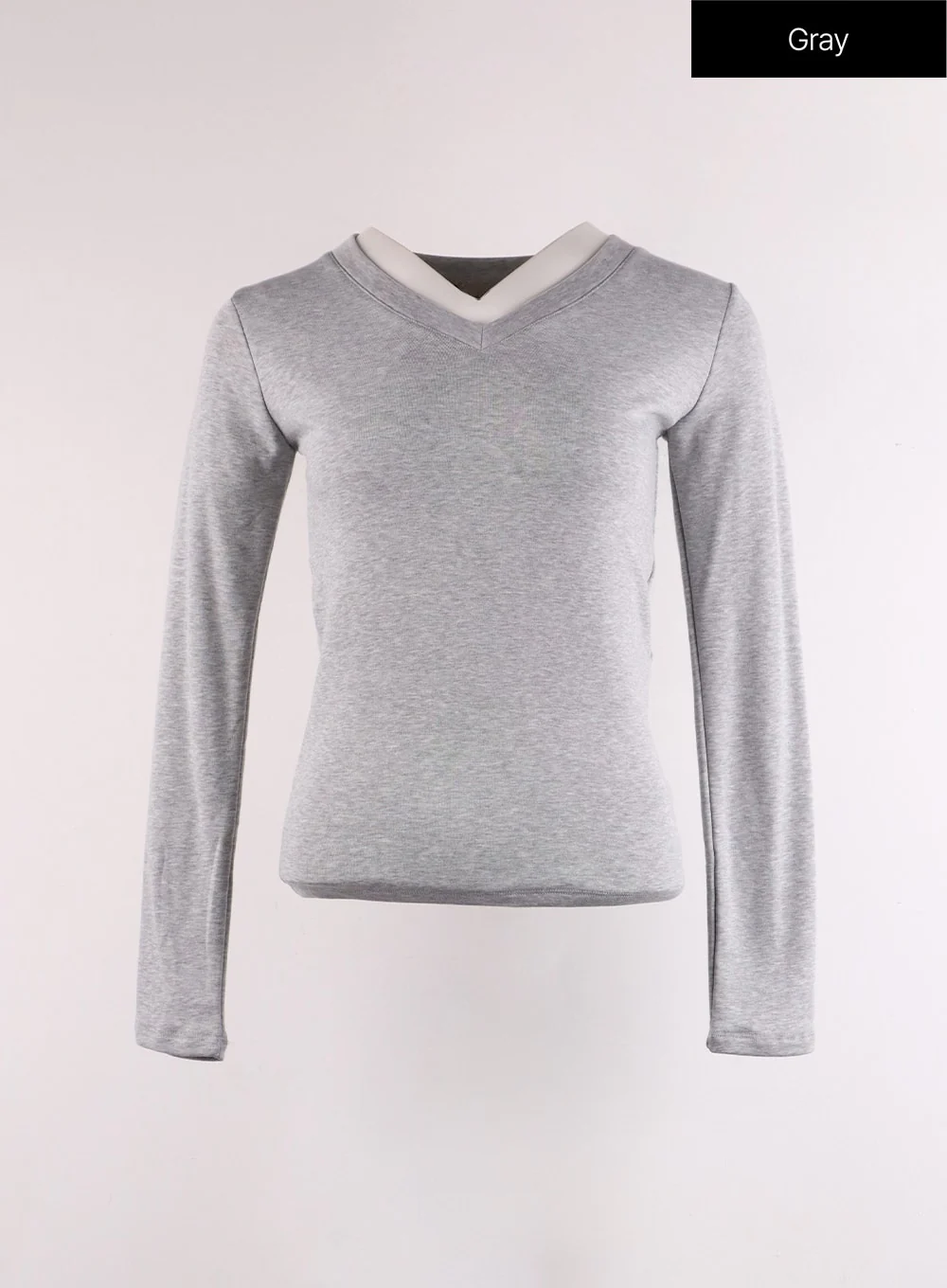 Solid V-Neck Long Sleeve IF402 - Image 12