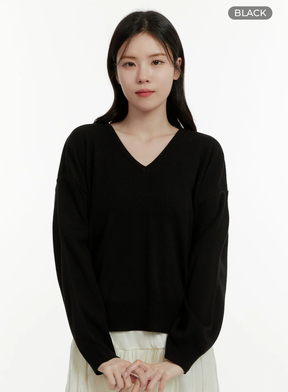 Solid V-Neck Sweater OA405 - Image 7