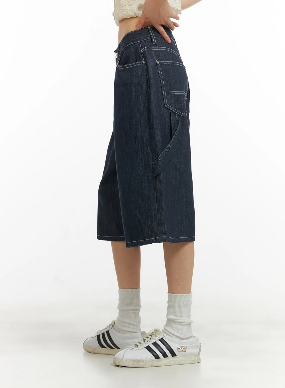 Solid Wide-Leg Bermuda Jorts CY414 - Image 6