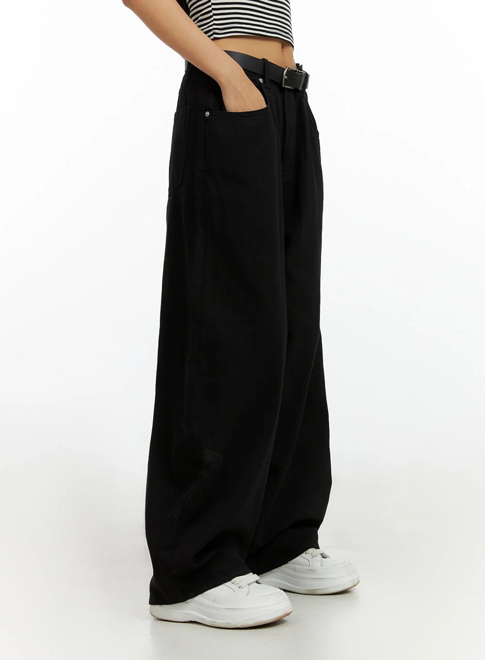 Solid Wide Leg Pants IL419 - Image 4