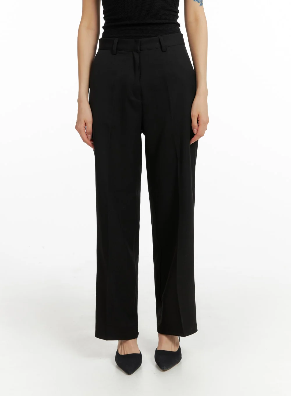 Solid Wide Trousers IM414 - Image 2