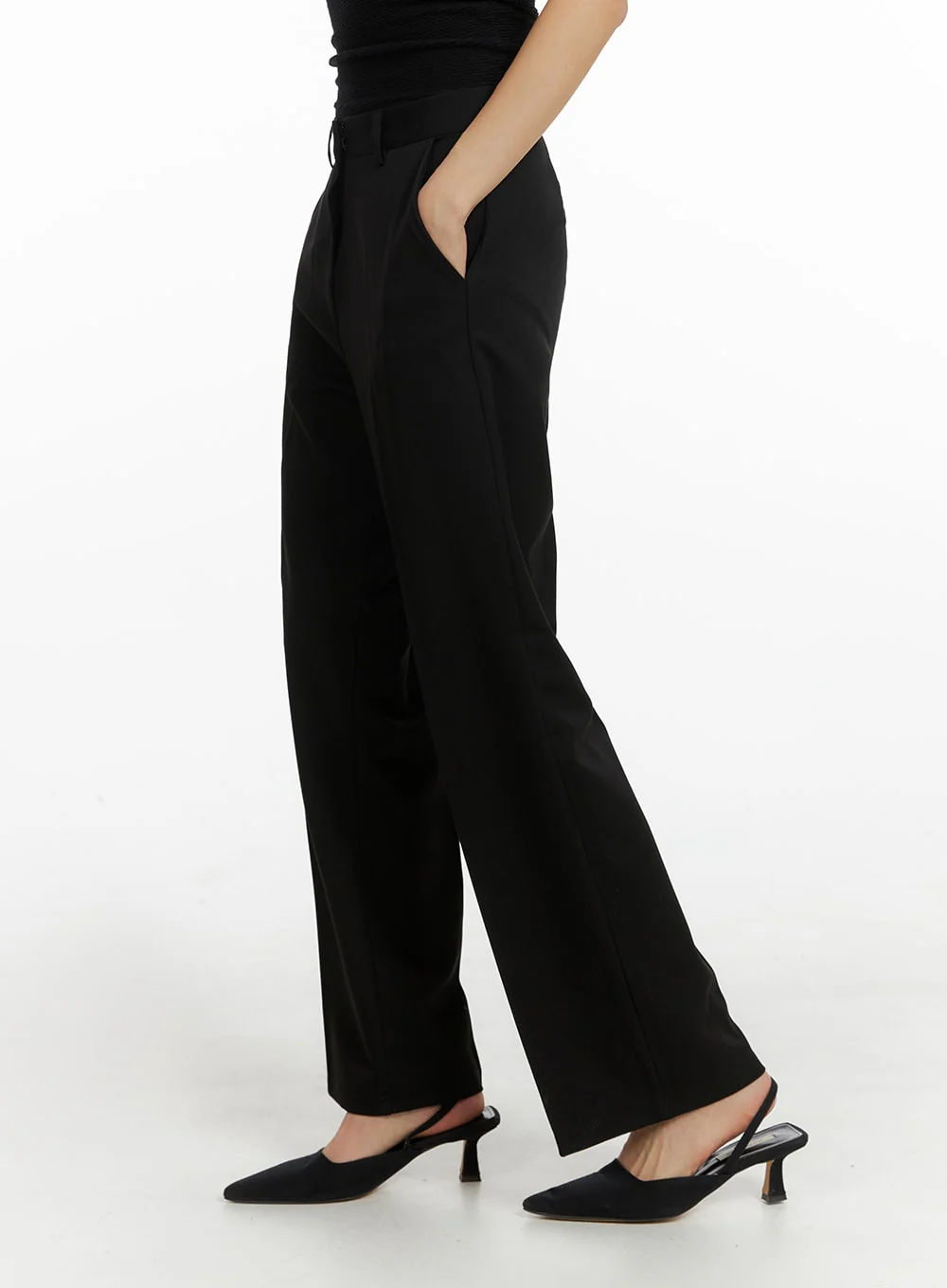 Solid Wide Trousers IM414 - Image 4