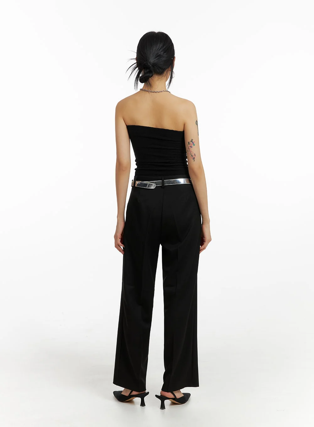 Solid Wide Trousers IM414 - Image 7