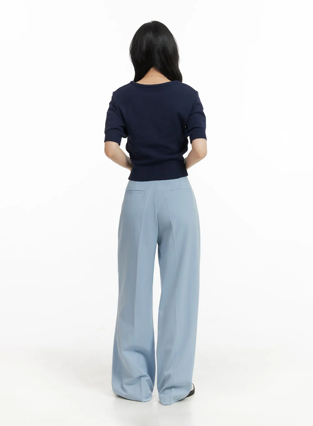 Solid Wide Trousers OM412 - Image 6