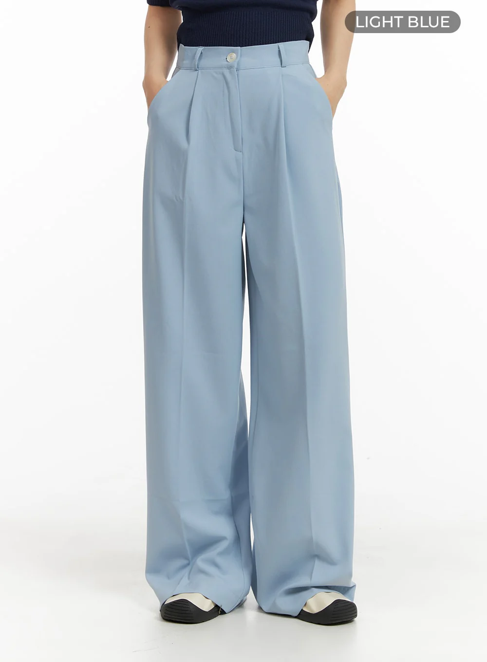 Solid Wide Trousers OM412 - Image 7