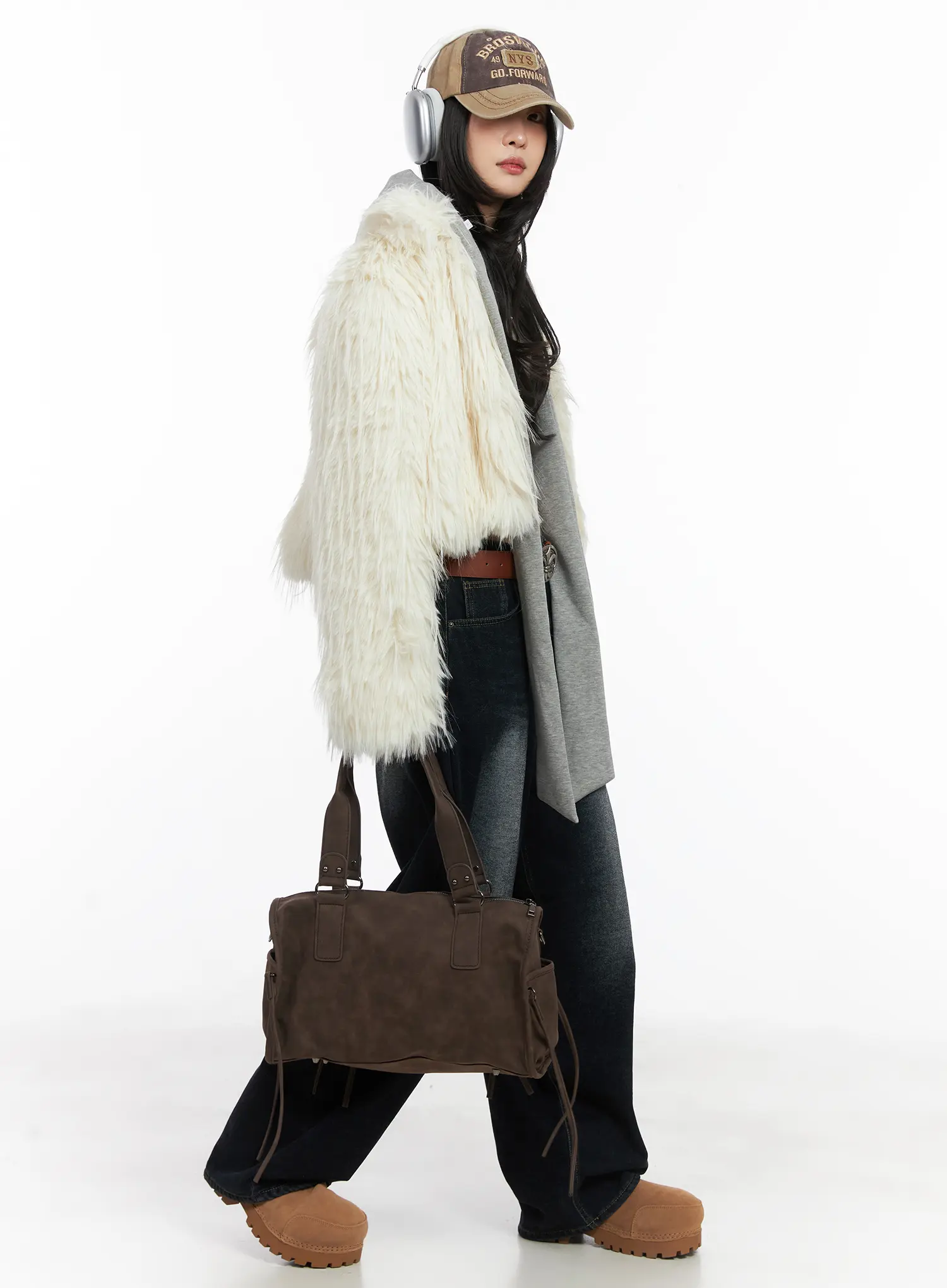 Soph Fleece-Lined Washed Wide-Leg Jeans CD509 - Image 5