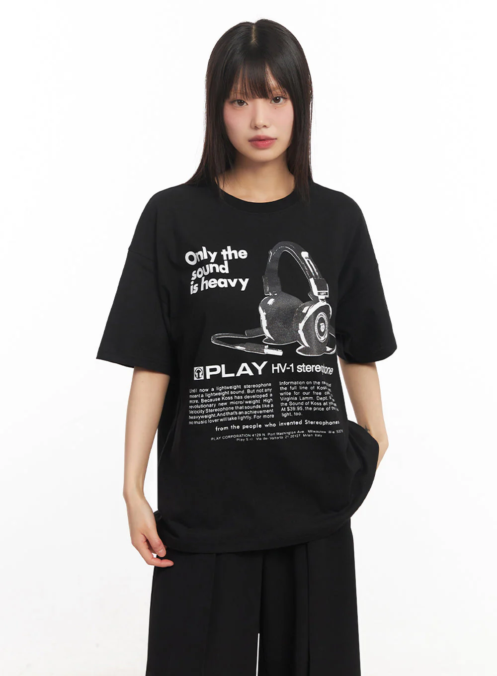 Sound Graphic Oversize T-Shirt IY502 - Image 15