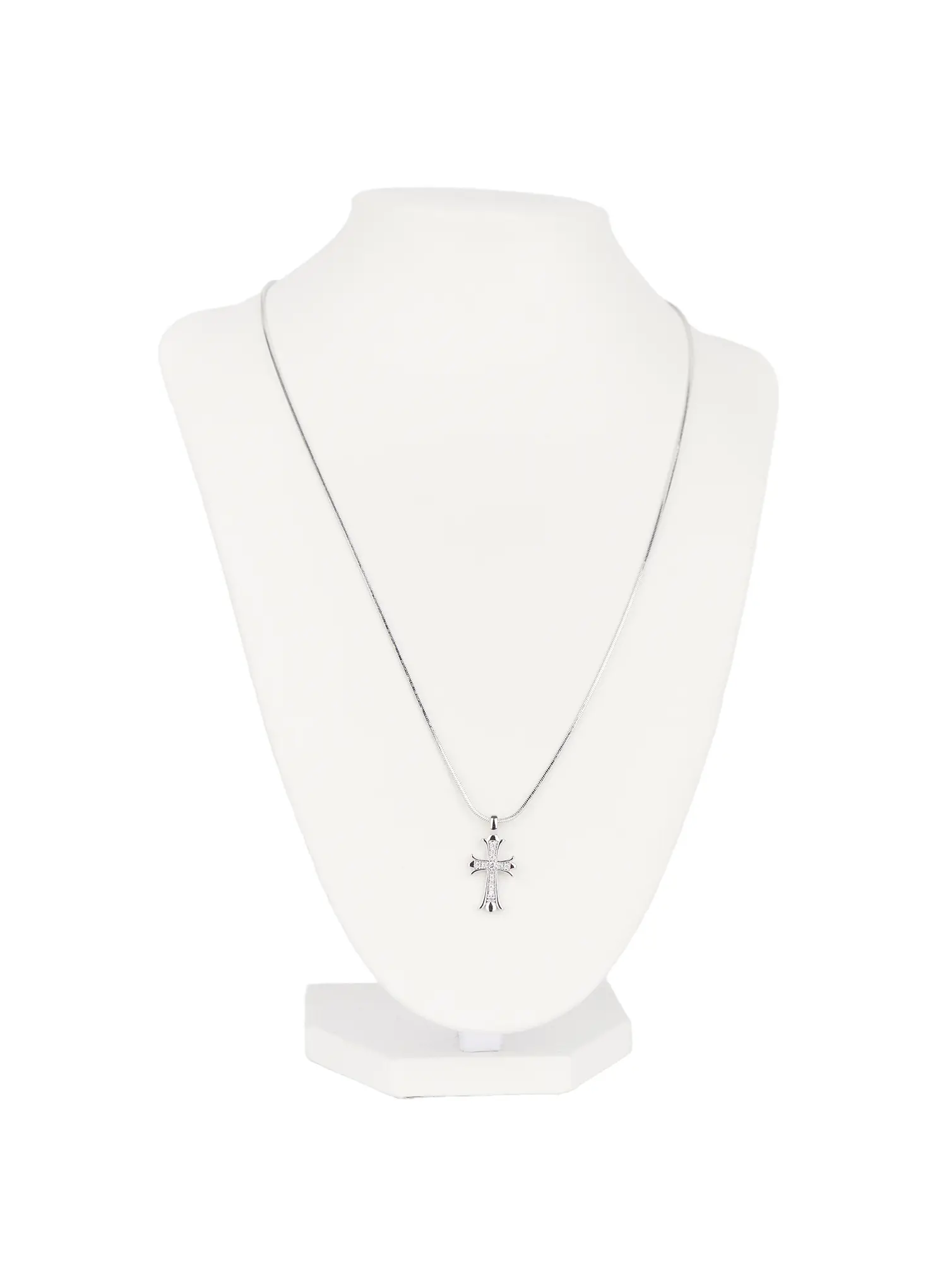 Sparkling Cross Double Layer Necklace F502 - Image 4