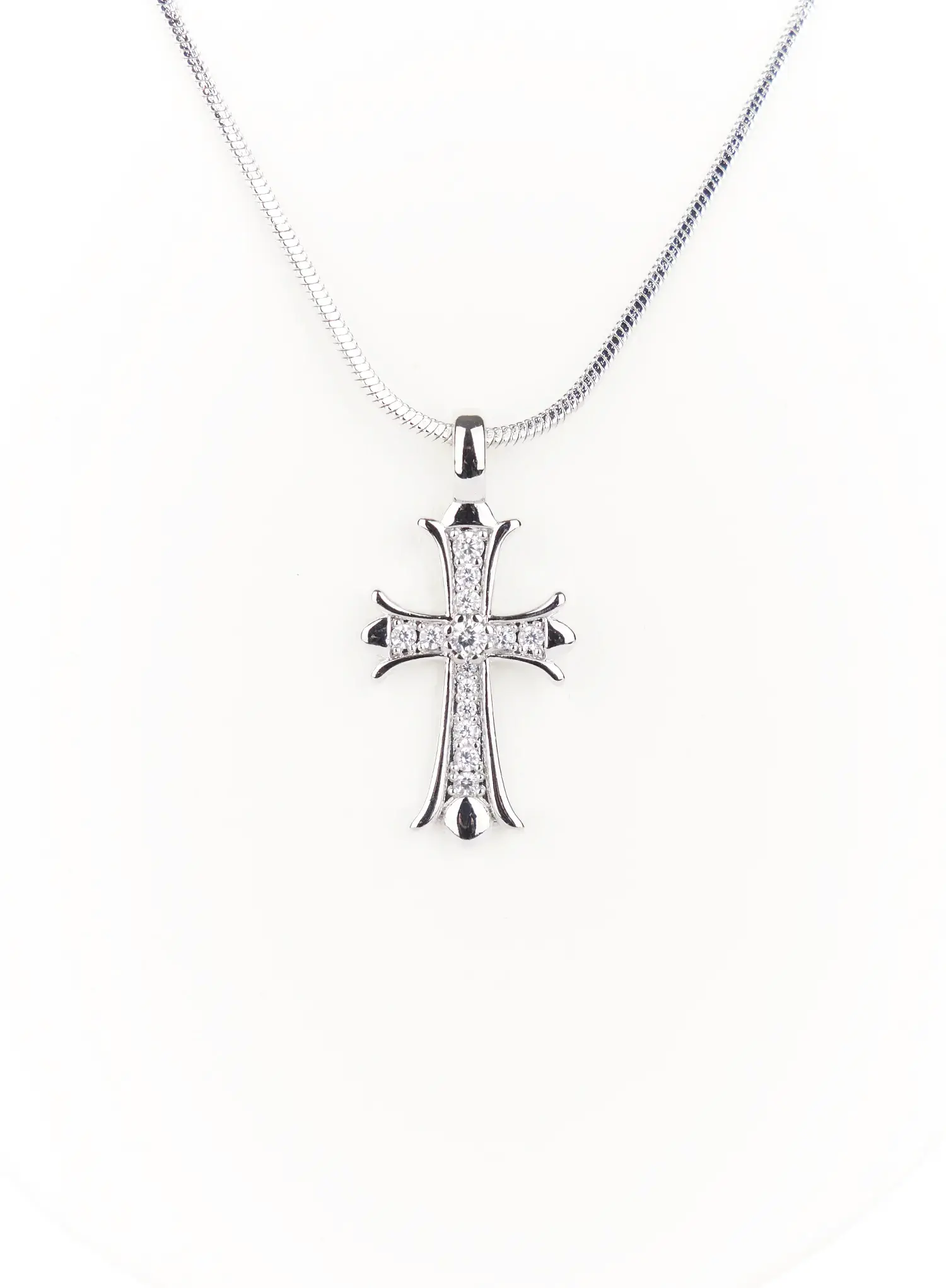 Sparkling Cross Double Layer Necklace F502 - Image 5