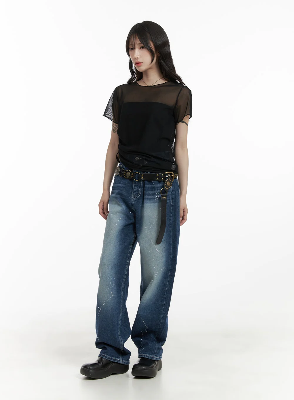 Splash Paint Baggy Jeans CA408 - Image 2