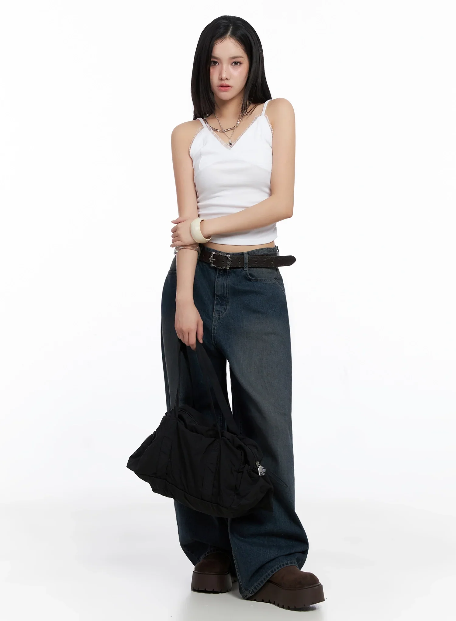 Square Buckle Faux Leather Belt IS525 - Image 9