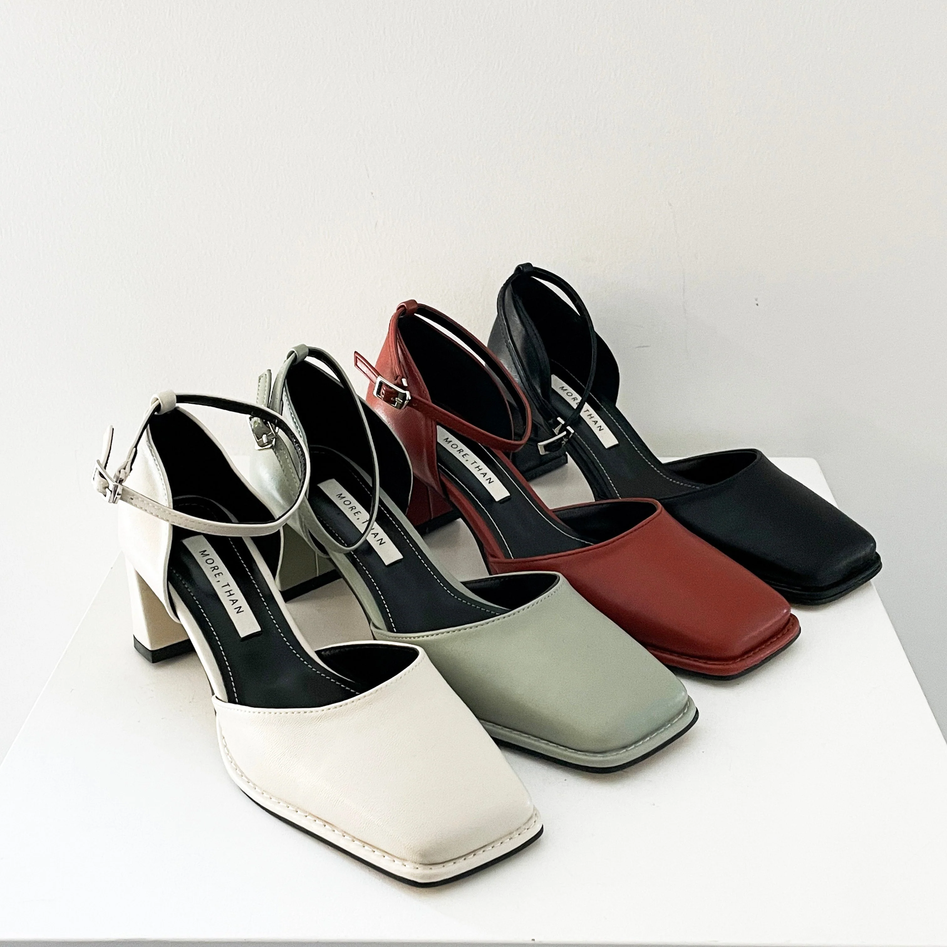 Square Mary Jane Mid Heels - Image 13