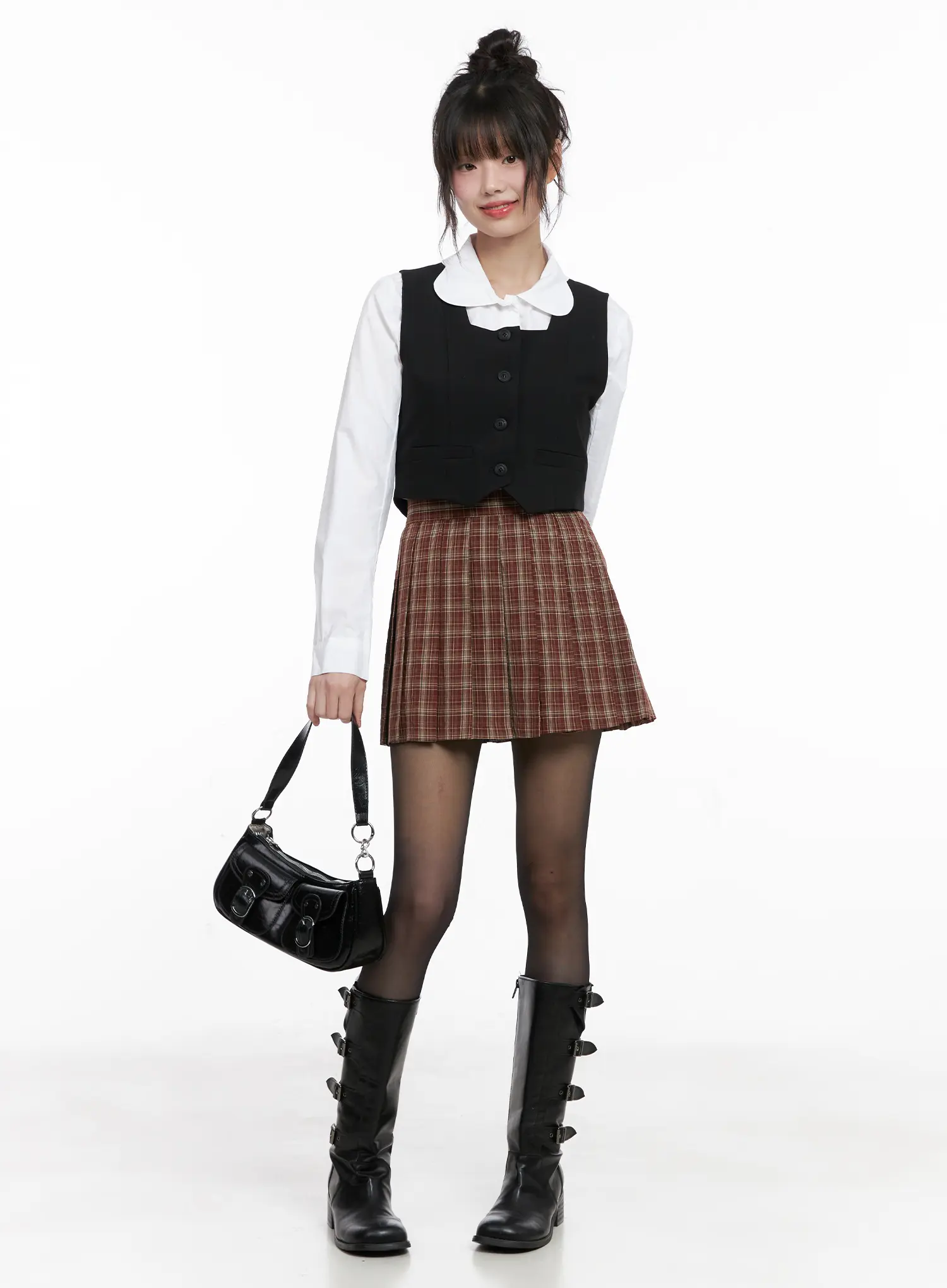 Square Neck Button Crop Vest CG519 - Image 5