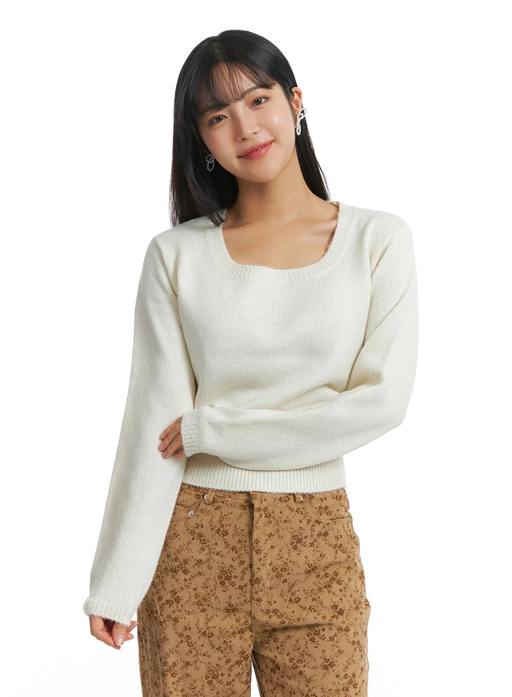 Square Neck Knit Sweater OD329 - Image 5