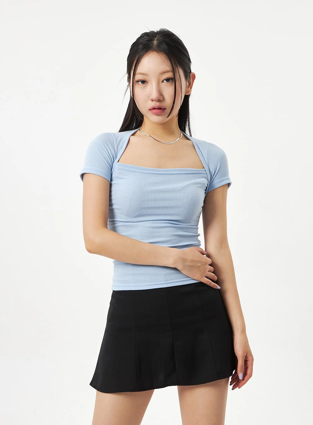 Square Neck Knit Tee CA320 - Image 12