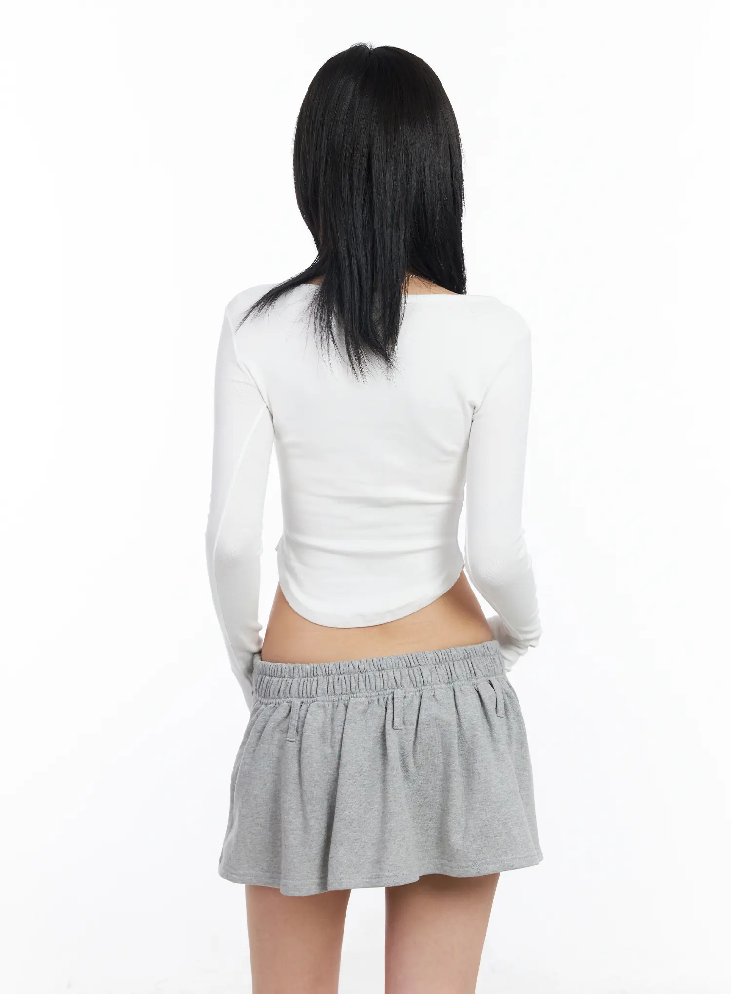 Square Neck Long Sleeve Crop Top CF526 - Image 8
