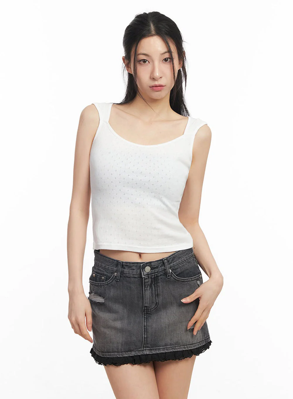 Square-Neck Off-Shoulder Top IY529 - Image 11