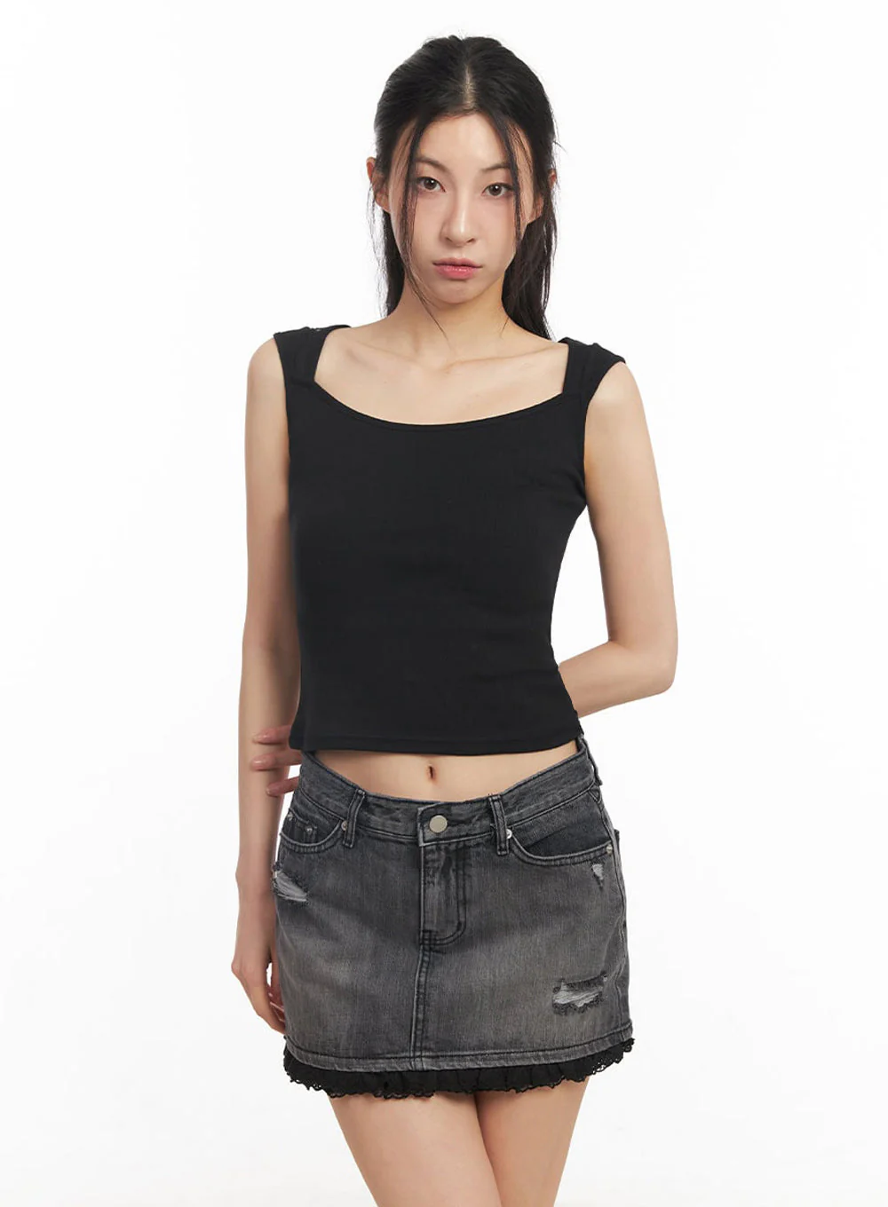 Square-Neck Off-Shoulder Top IY529 - Image 16