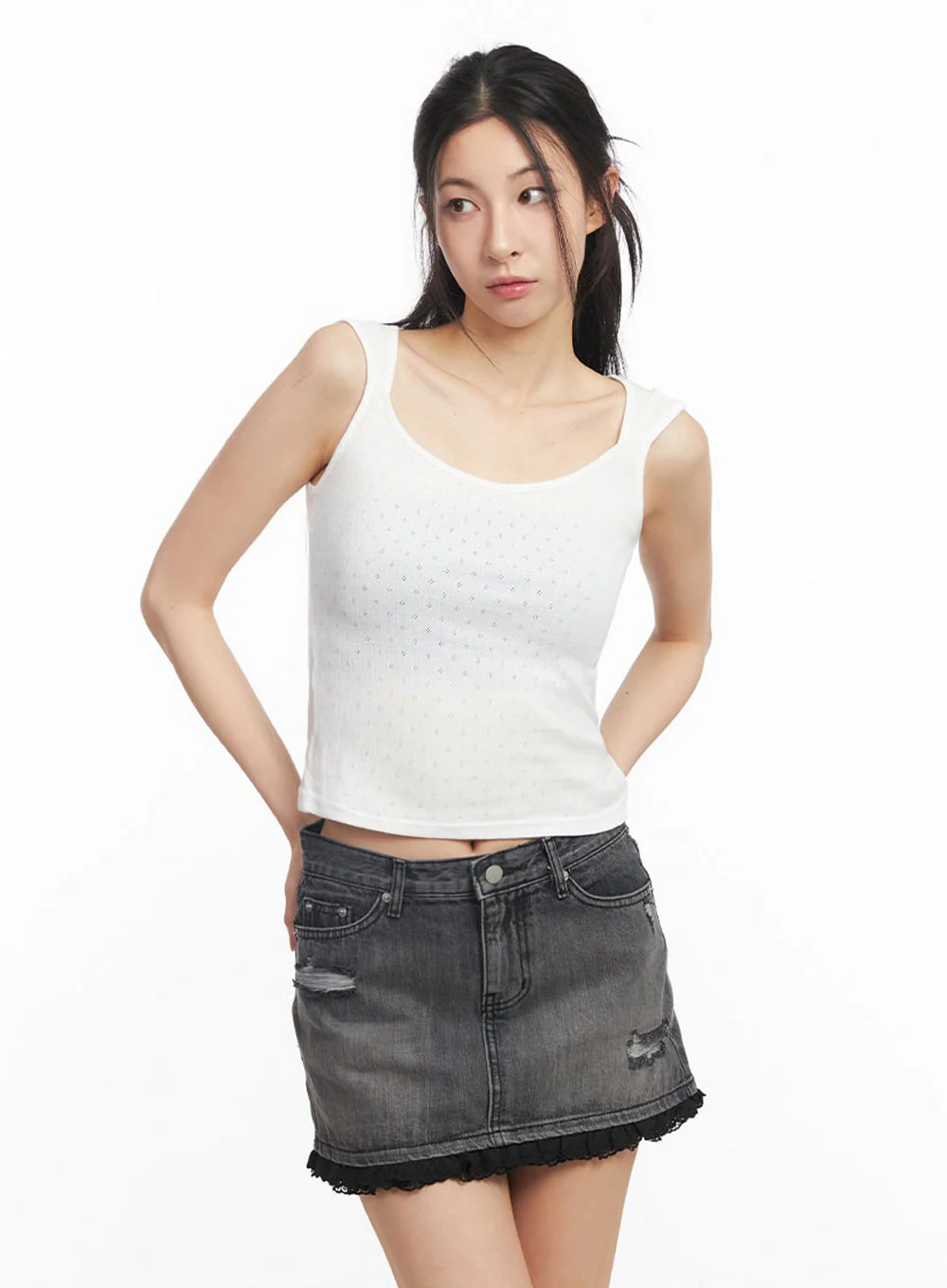 Square-Neck Off-Shoulder Top IY529 - Image 17
