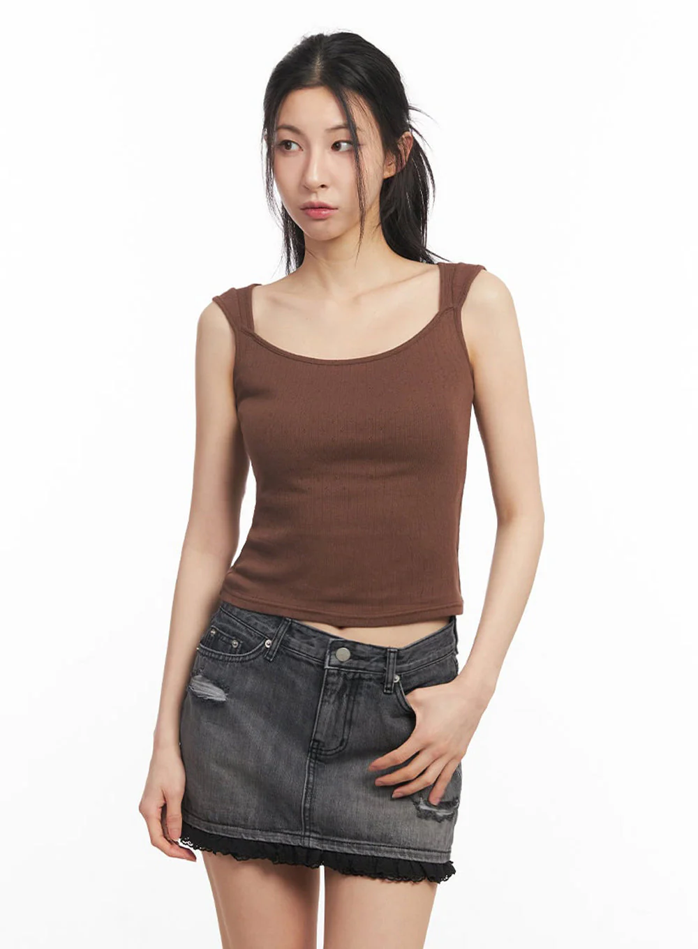 Square-Neck Off-Shoulder Top IY529 - Image 18