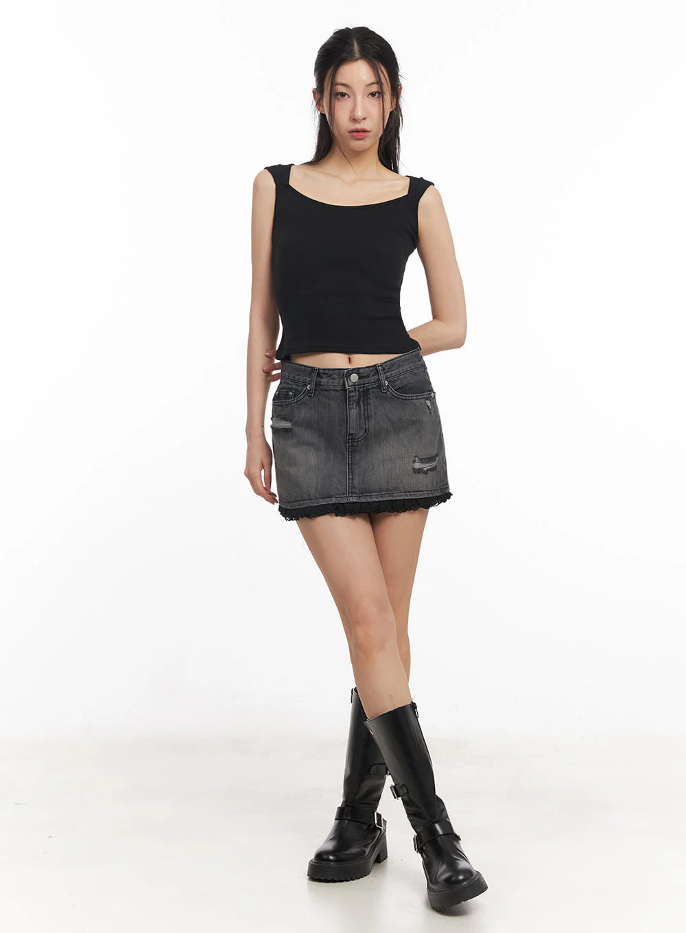 Square-Neck Off-Shoulder Top IY529 - Image 6