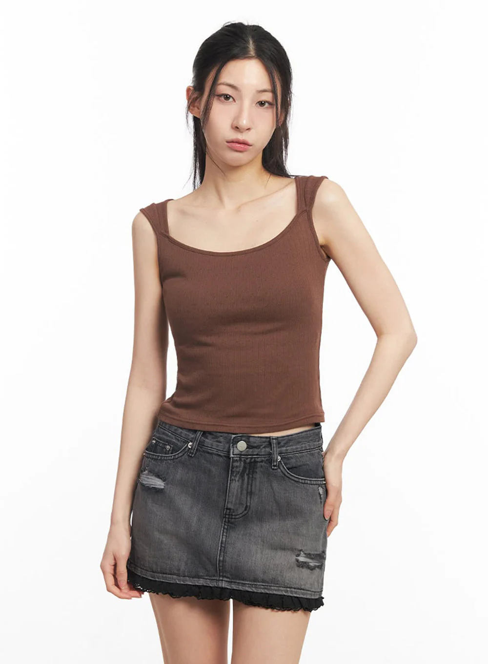 Square-Neck Off-Shoulder Top IY529 - Image 7