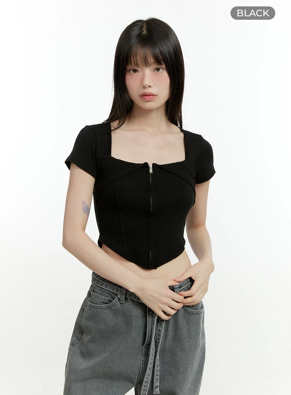 Square Neck Rayon Crop Top CG402 - Image 9