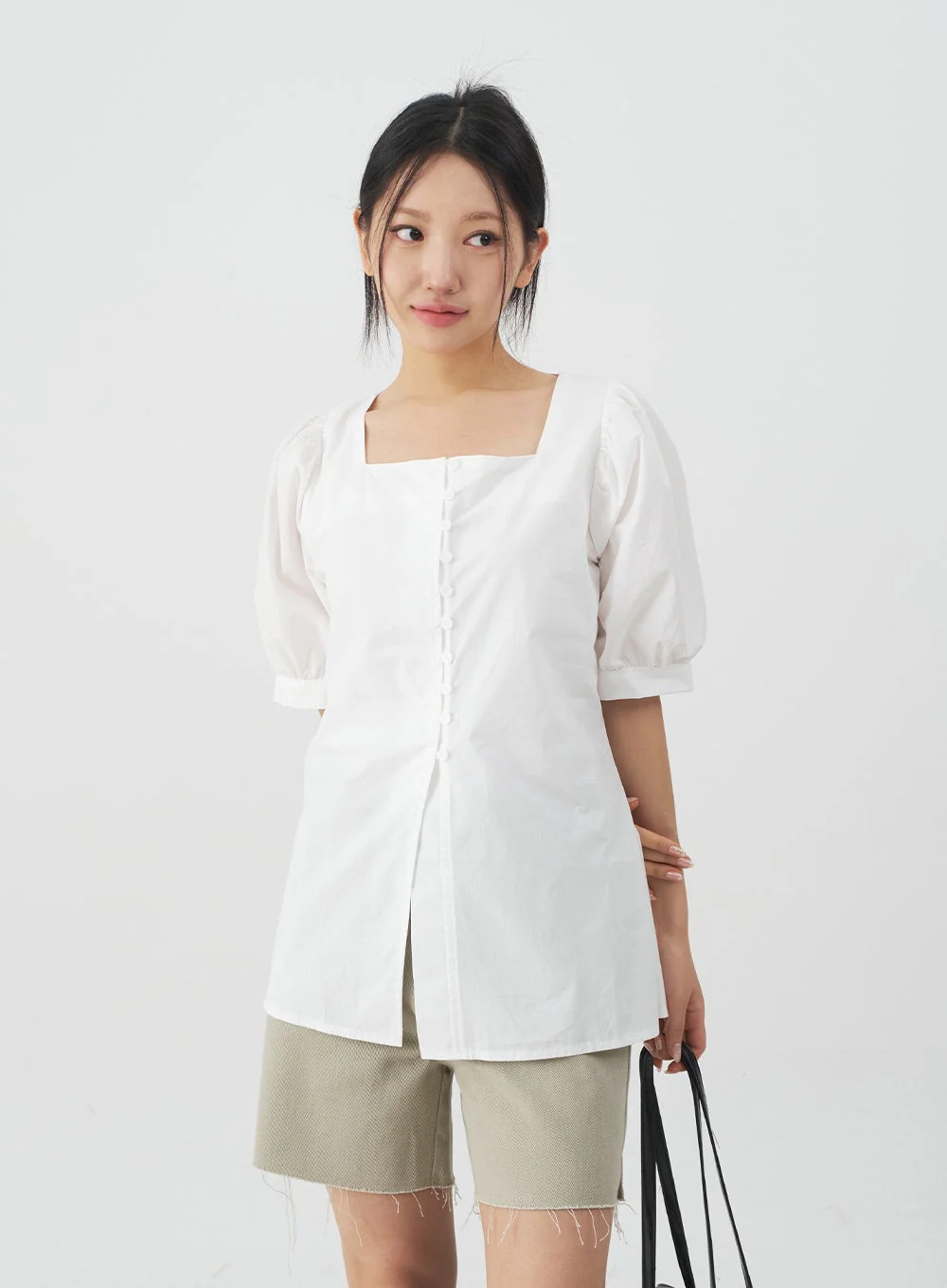 Square Neck Short Sleeve Blouse CY27 - Image 7