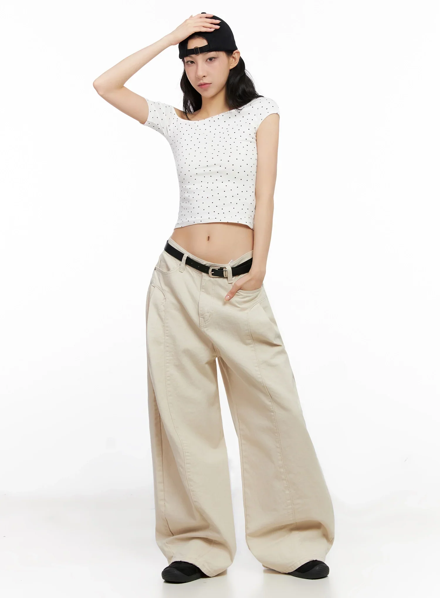 Star Print Off-Shoulder Crop Top IG508 - Image 14