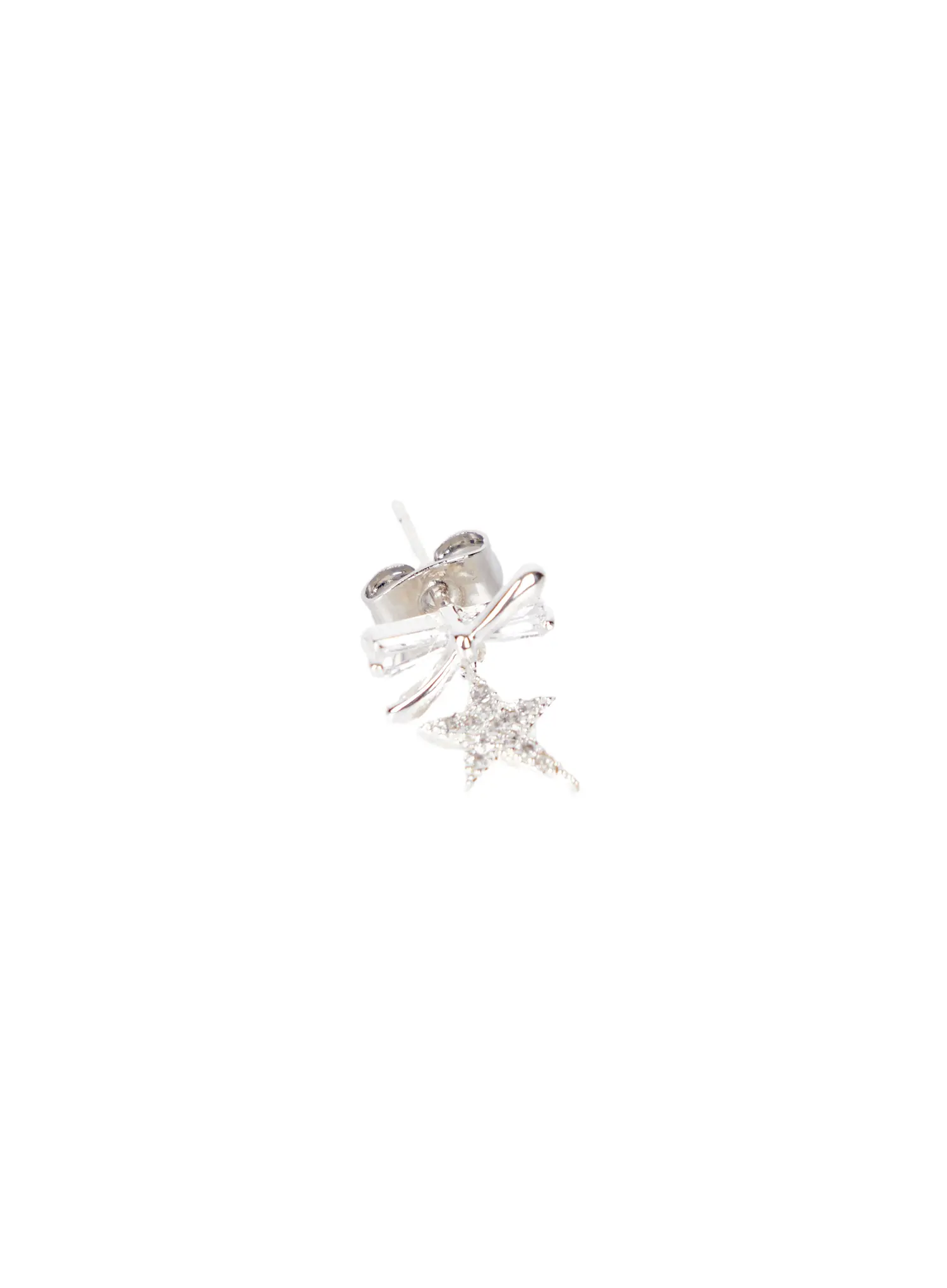 Starry Bow Cubic Earrings CA517 - Image 4