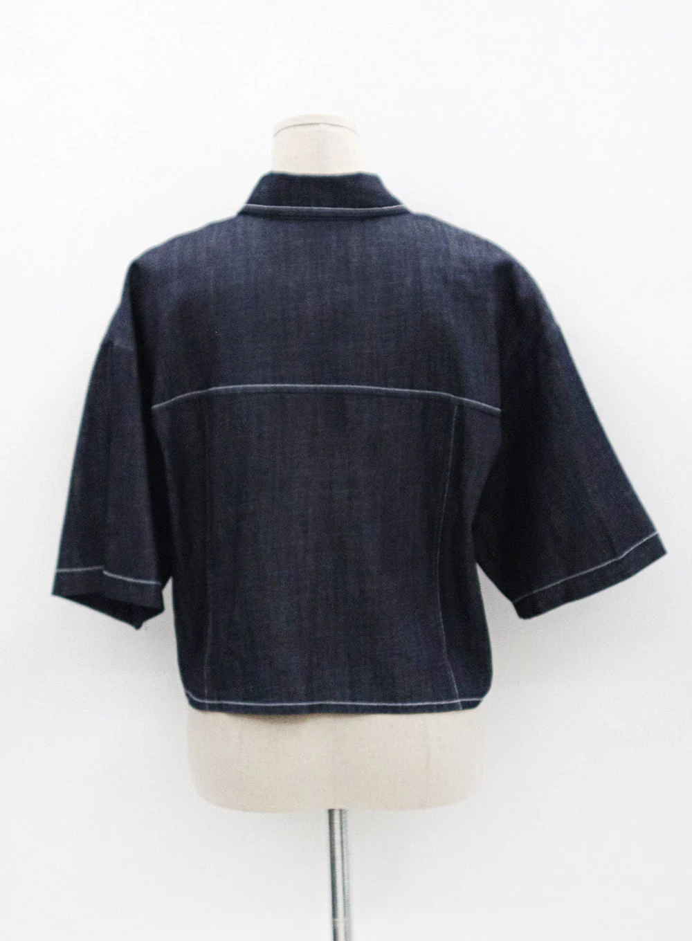 Stitch Denim Set-Up Blouse with Pocket OG23 - Image 16